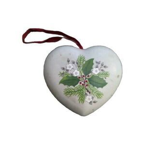 Vintage Ceramic Potpourri Fragrance Pomander Flowers Christmas Ornament Holly